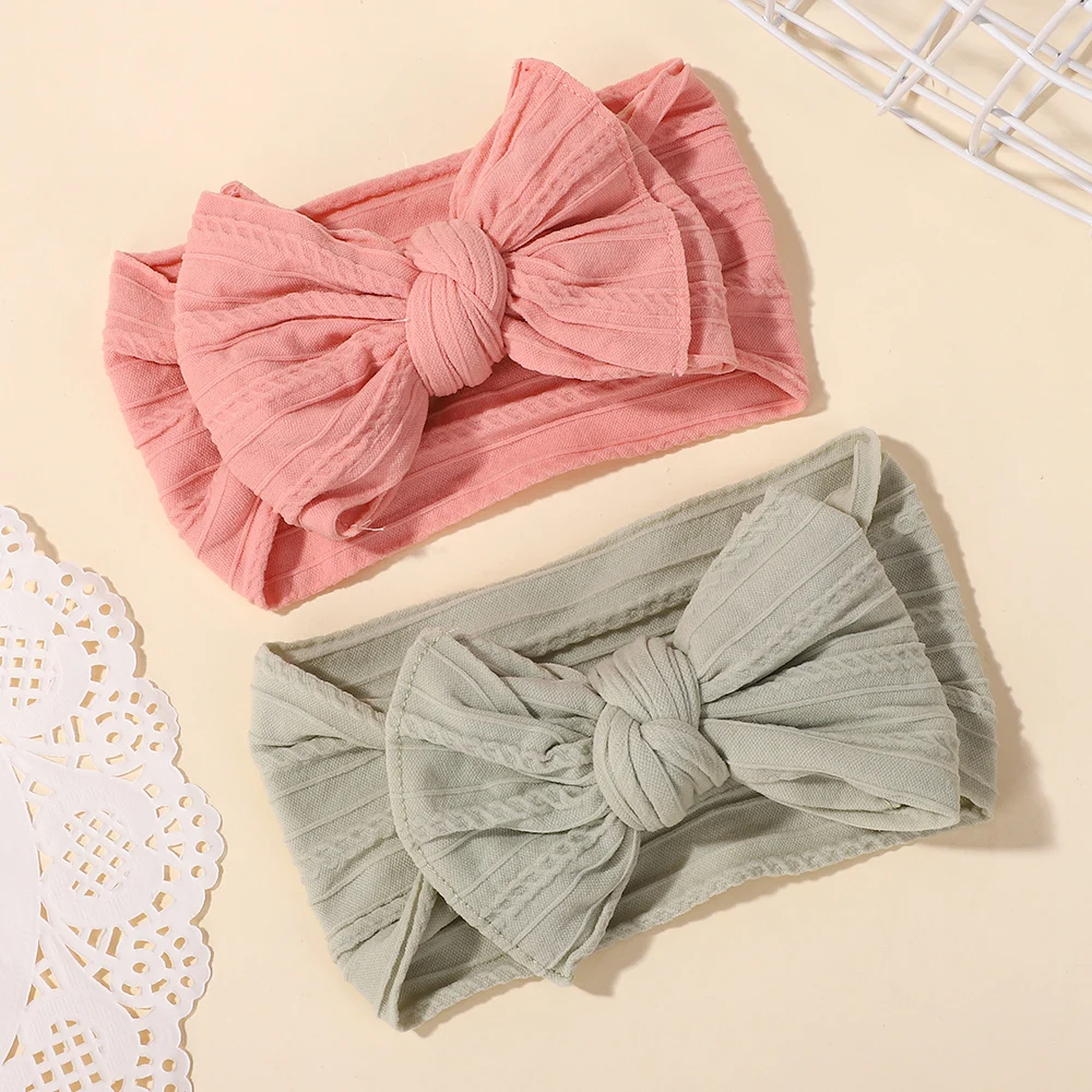 10 Stück, zufällige Farben, Nylon-Haarband für Babymädchen, elastisch, handgefertigte Schleife, modisches Kopftuch, Baby-Haarschmuck. – Detail 5