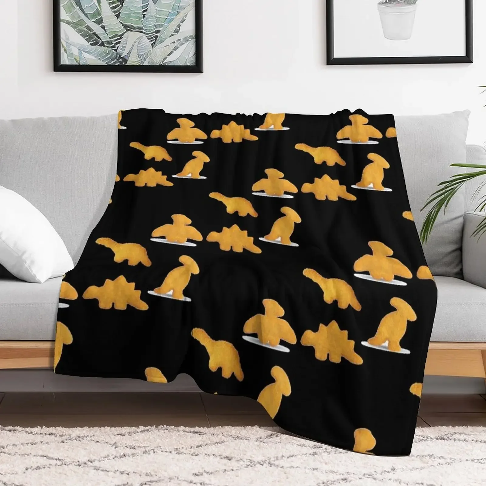 dino chicken nuggets Throw Blanket Thin Blankets For Bed Hairy Extra Large Throw Blankets