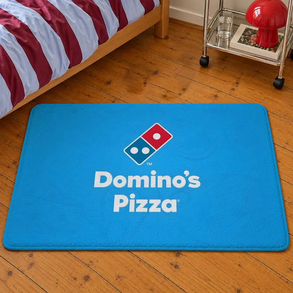 Pizza Floor Mat Soft Flannel Brand Entrance Doormat Domino's Non-Slip Washable Rug Pepperoni For Bedroom Kitchen Noid Home Decor