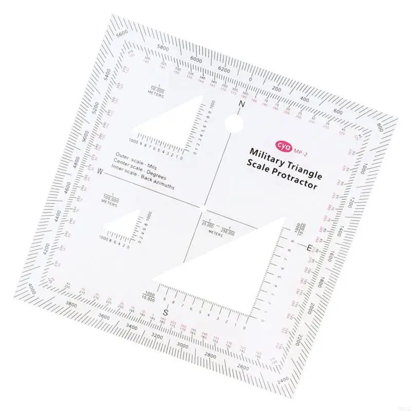 W91A 実用的なミリタリースタイル MGRS 座標スケール海/陸ナビゲーションアドベンチャー用透明地形図スケール