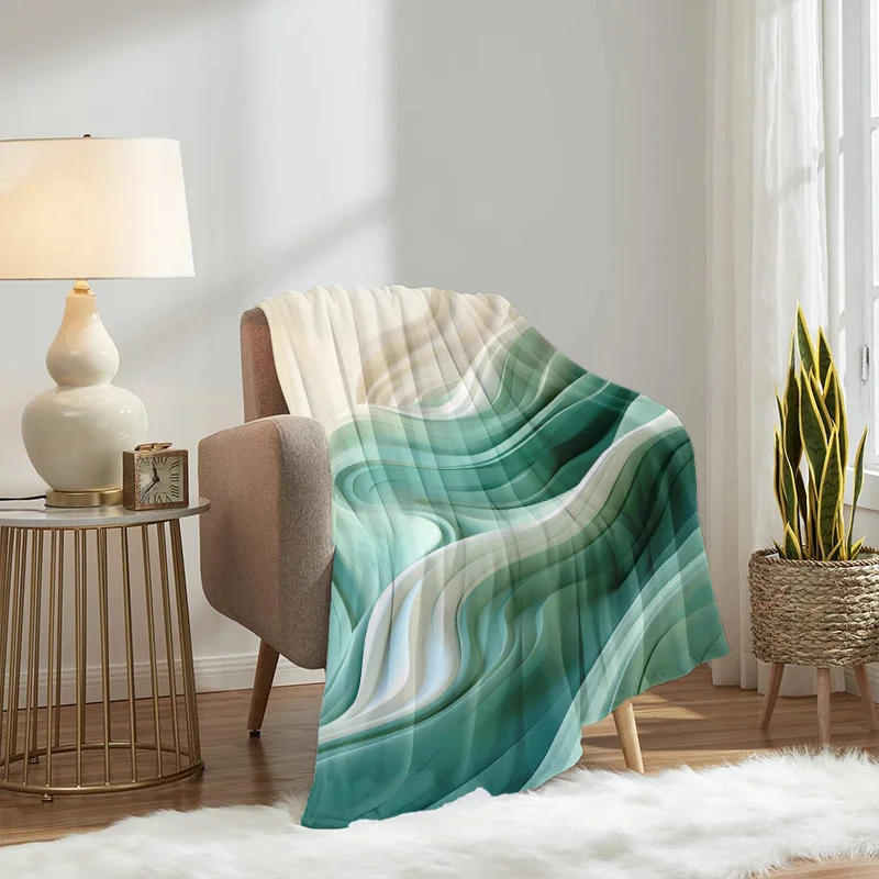 1pc Abstract Geometric Pattern Flannel Blanket, Lightweight and Soft Throw Blanket, Gift Blanket for Family and Friends, Birthda