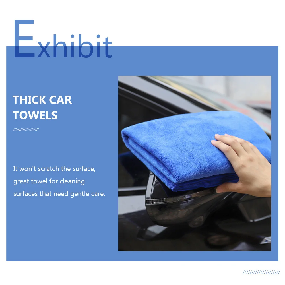 

6Pcs Car Microfiber Thick Wash Cloths Water Absorbent for Drying Car Furniture Door Kitchen Surfaces Scratch