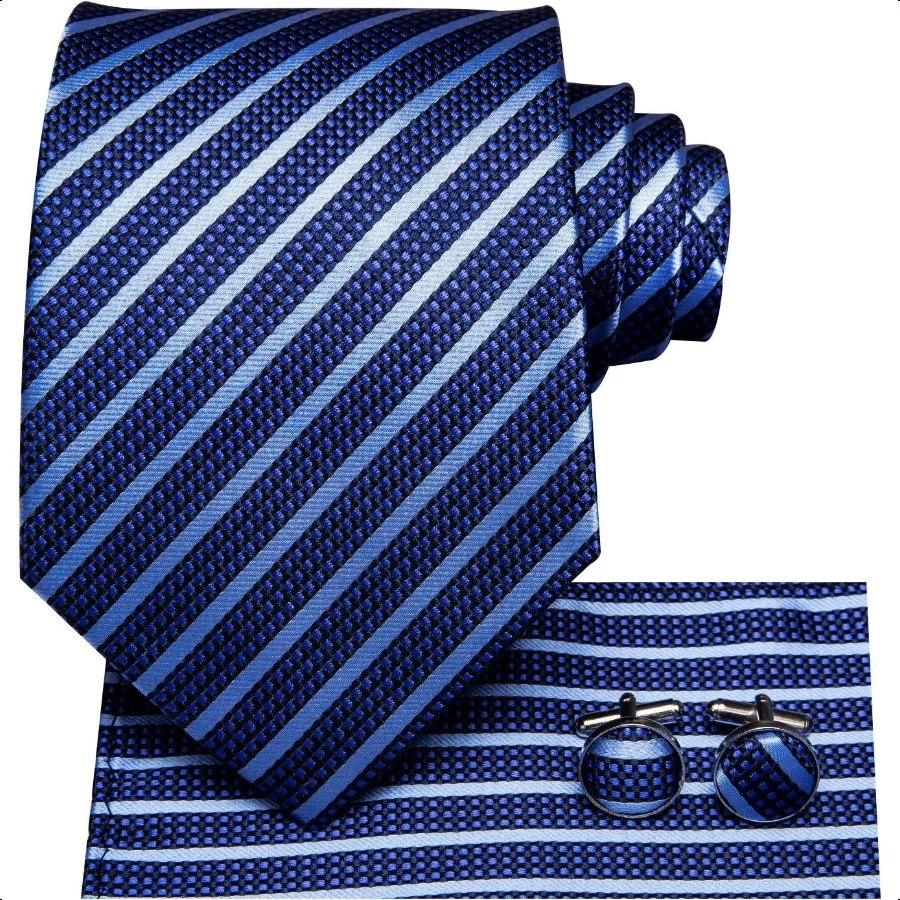 HiTie мужские галстуки наборы шелковых полосок галстук с узором пейсли карманные квадратные запонки для деловой свадьбы