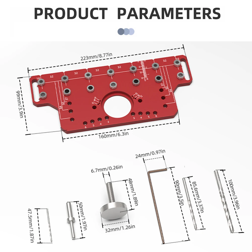 Plantilla de bisagra de Pin para estante de carpintería, plantilla de perforación de bisagra de gabinete de aleación de aluminio, plantilla de Hardware, localizador de guía de perforación de agujeros de bisagra