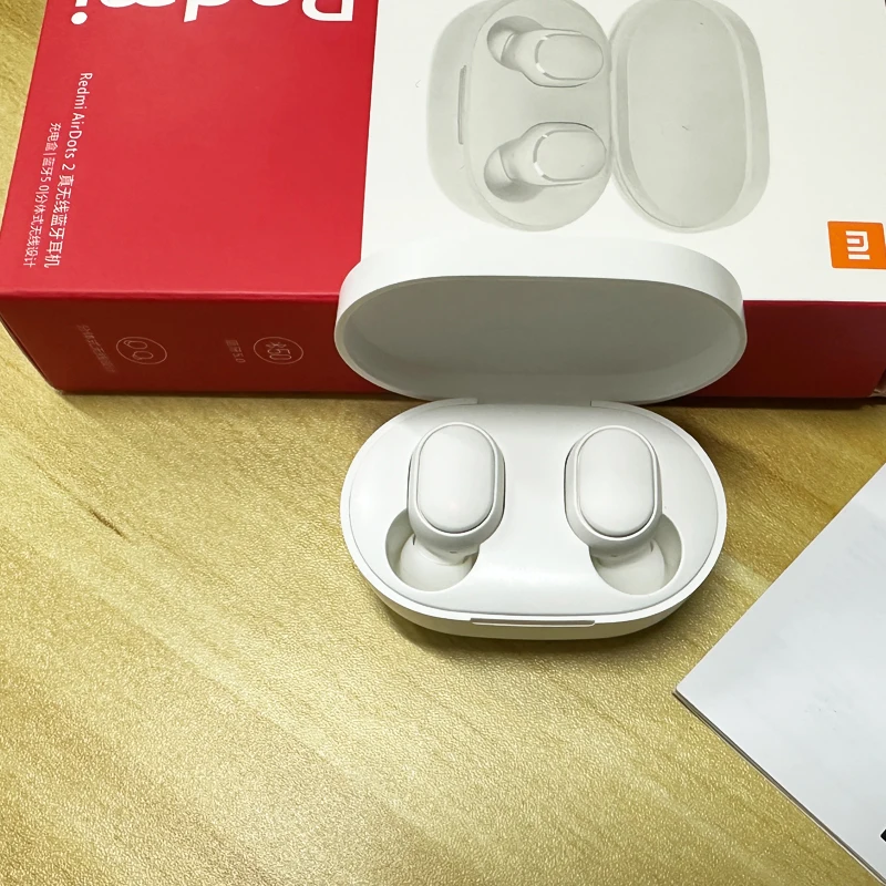 Original Xiaomi Redmi AirDots 2 White Bluetooth Earphones Ture Wireless Headset with Mic Classical Music Headphone for Run Sport