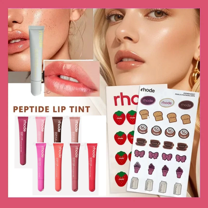 Rhode Lip Balm Gloss Long-lasting Moisturizing Liquid Lipstick Ribbon Salty Tan Short Cake Unscented Transparent Lip Glaze Case