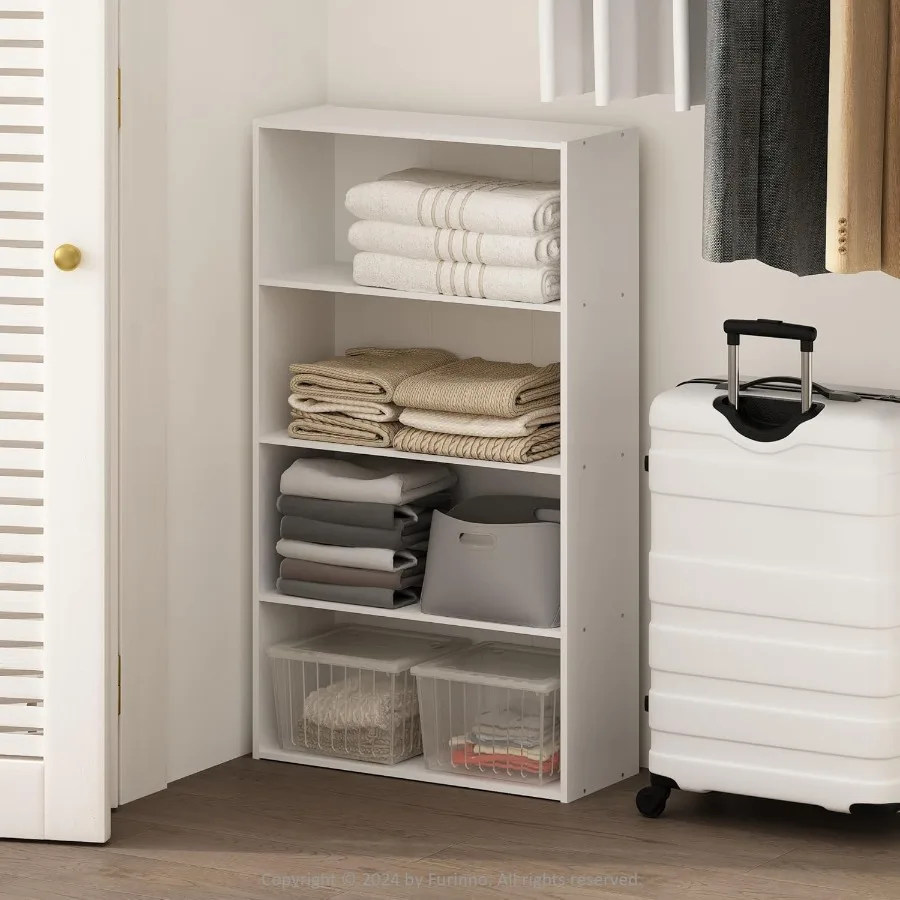

Reed 4Tier Multipurpose Open Shelf Clothing Closet Storage Organization White
