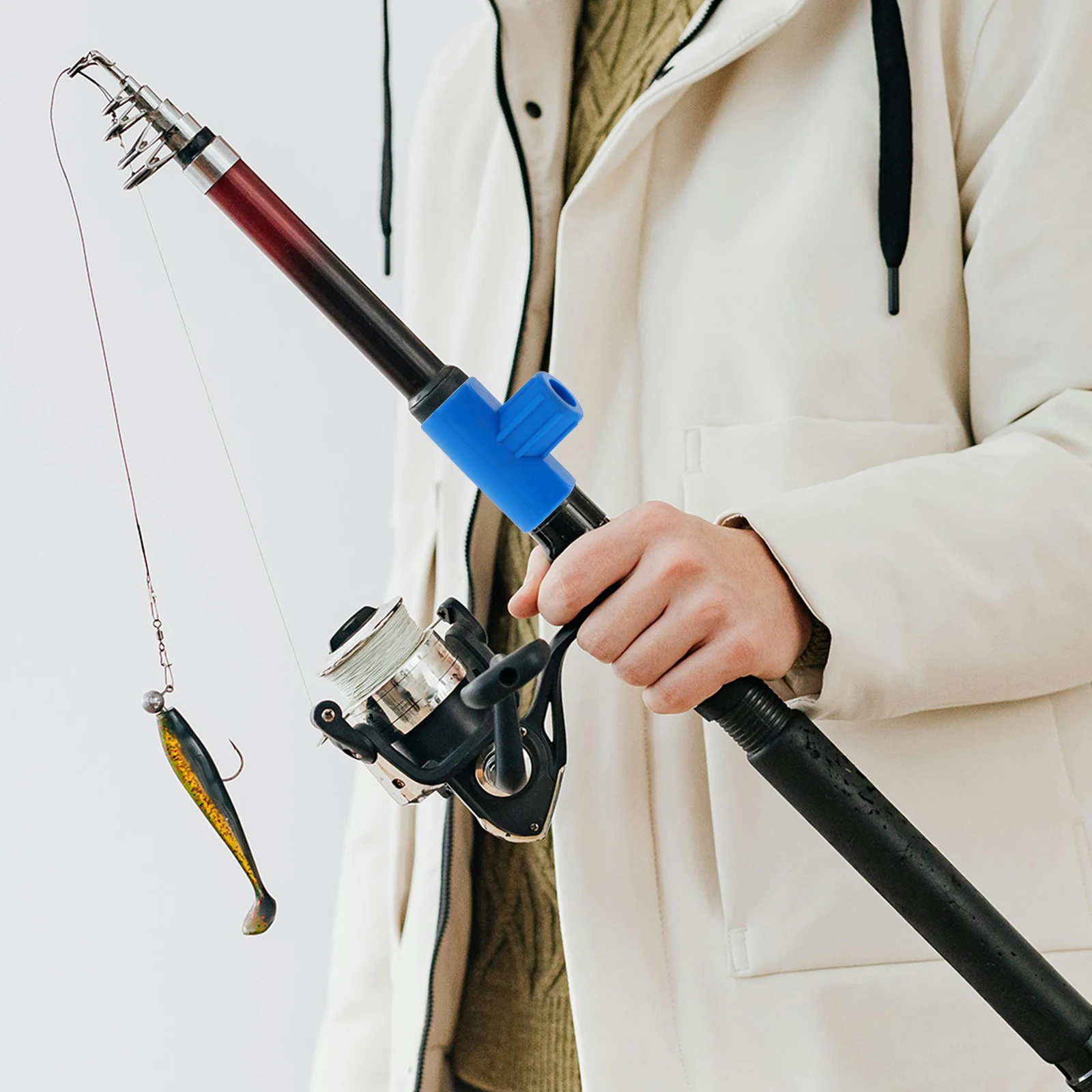 

10pcs Black Fishing Line Spool Connectors Easy Use Tackle Spools Adapter Outdoor Replacement Rubber Spool Connector Fishing