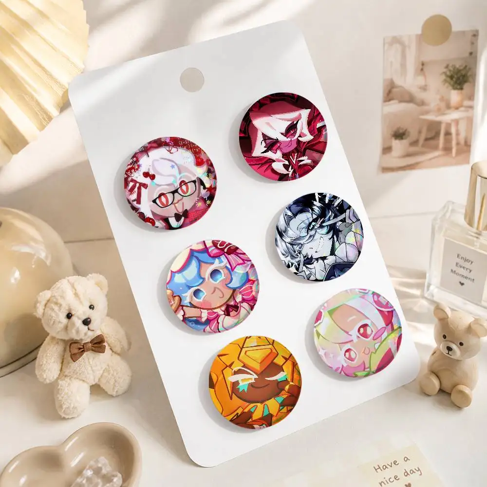 Cookie Run Kingdom-M Cute Cool Round Pin Badge Set For Anime Game Music Cartoon Fans Backpack Denim Jacket Hat Decoration