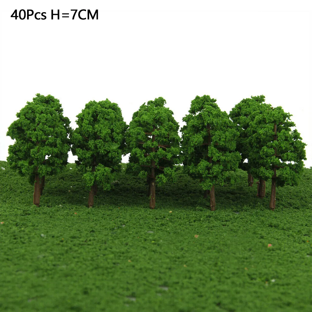 40 個モデルツリー鉄道鉄道マイクロ風景レイアウトジオラマスケールツリー 7 センチメートル飾る建物モデル道路ギフト用