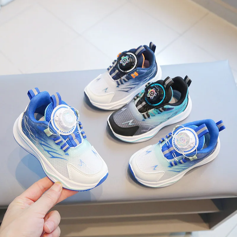 Tenis Child Casual Sneaker for Boy Kids Shoe Children Rotating Buttons Running Shoe Girls Soft Sole Mesh Braeathable sport Shoes
