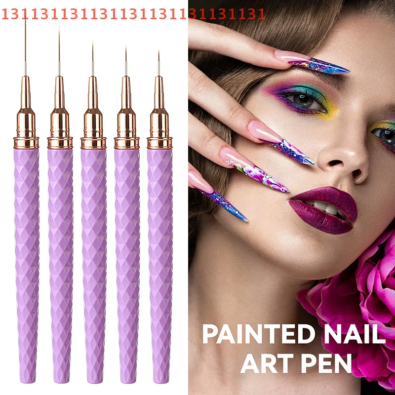 5pcs French Stripe Line Painting Drawing Flower Pen Professional Manicure Tool Nail Art Liner Brush Set UV Gel Nail Brushes Kits