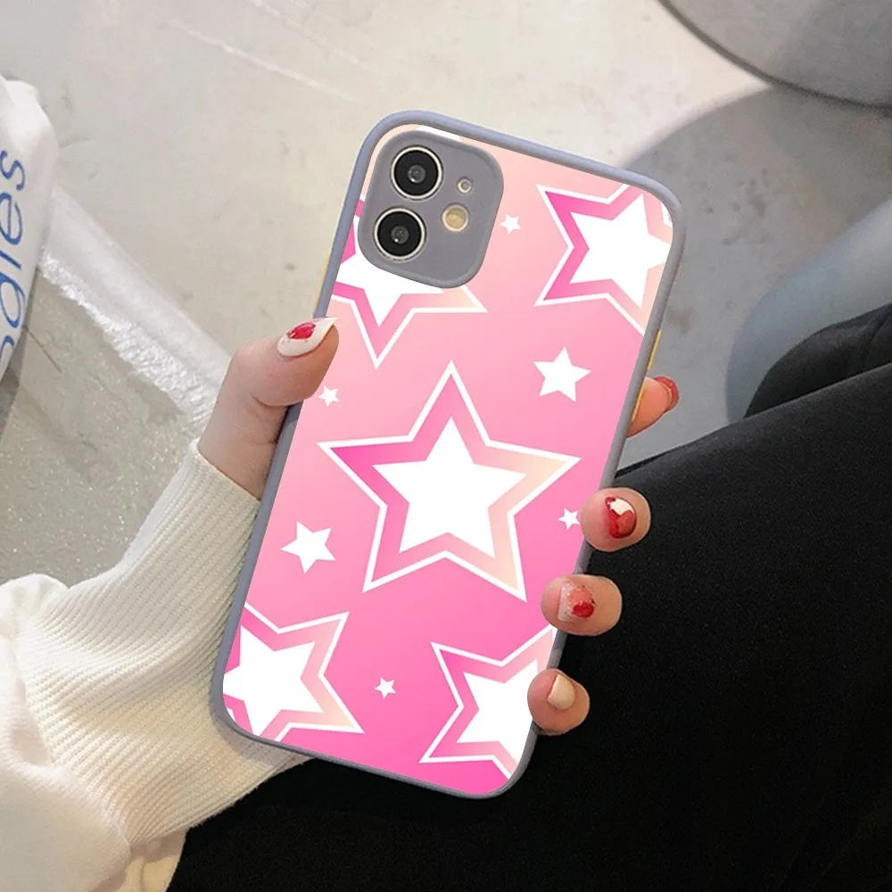 Custodia per telefono Fashion Stars per IPhone 14 11 12 13 Mini Pro Max 8 7 Plus X XR XS MAX Cover opaca traslucida