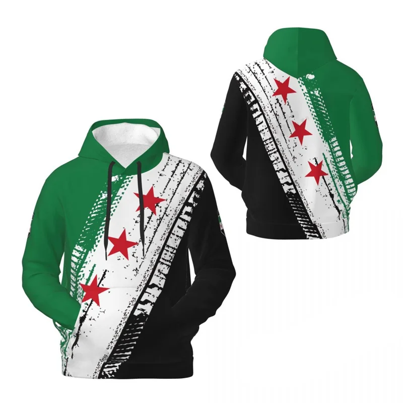 

Fashion 3D Printed Syrian Hoodie Men Hot Sale Syria Flag Graphic Pullover Hoodies Casual Streetwear Tops Oversized Sweatshirts