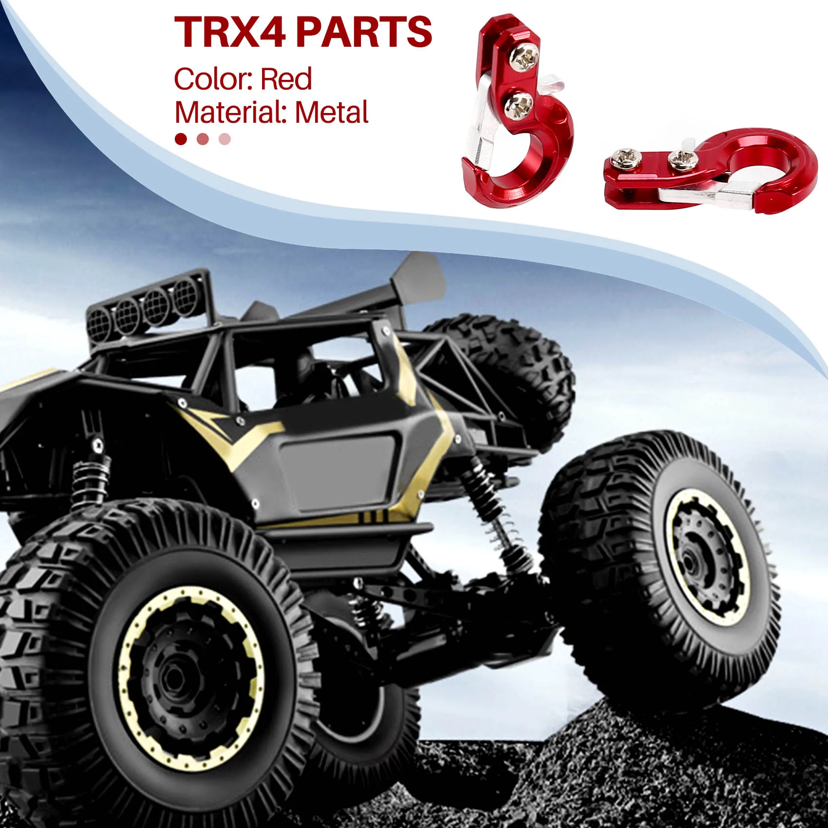 

Фонарь с крюком прицепа для 1/10 Axial SCX10 90046 TAMIYA CC01 RC4WD D90 D110 TF2 Traxxas TRX4, красный