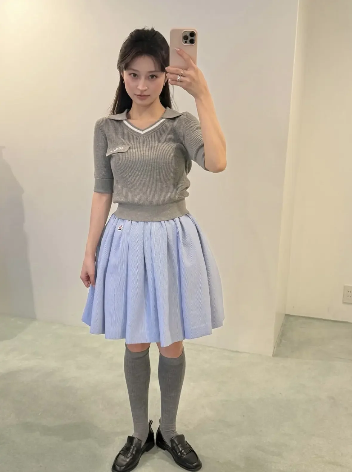 IMU Japanese Fashion Sweet Women's Knitted T-Shirt Summer New Office Ladies Casual Letter Embroidery Knitted Top Shirt Short Ski