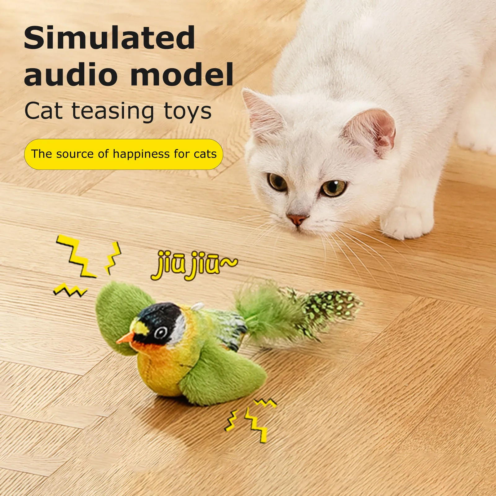 Cat Toys Interactive Cat Toys Chirping Bird Cat Toys Flapping Flying Interactive Simulation Electric Sparrow Shaking Bird