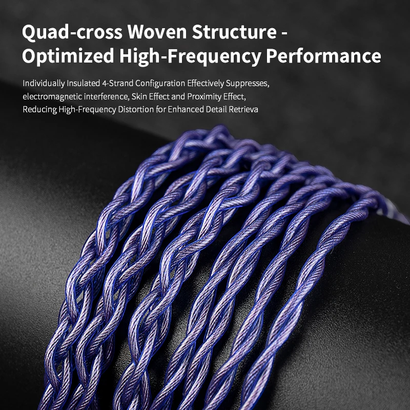 KBEAR نيون iem كابل سماعة الرأس 4 الأساسية عالية النقاء OFC رباعية الصليب المنسوجة هيكل كابل HiFi 3.5/4.4 مللي متر كابل متوازن قابل للاستبدال