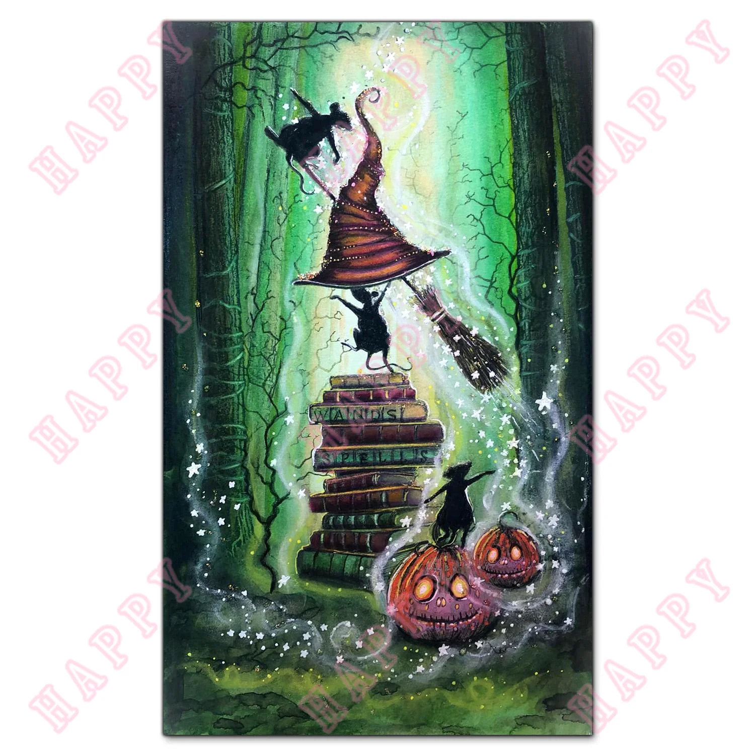 Broomsticks Stamp Halloween Clear Stamps Metal Cutting Dies Decoration For DIY Scrapbooking Diary Album Paper Template Handmade