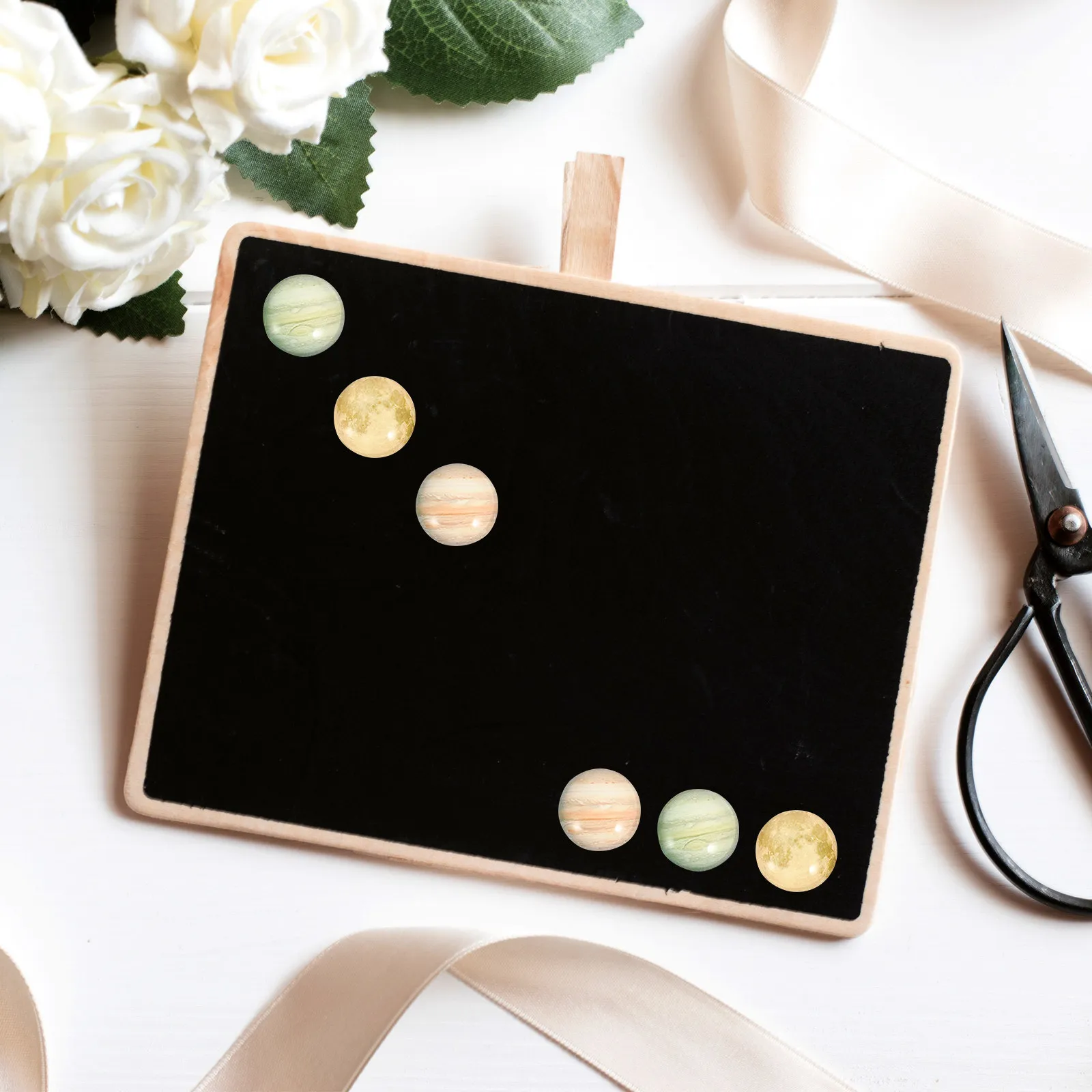 

100 шт. светящихся стеклянных круглых патчей в форме планет для изготовления украшений, декоративные материалы для рукоделия, стразы для декора