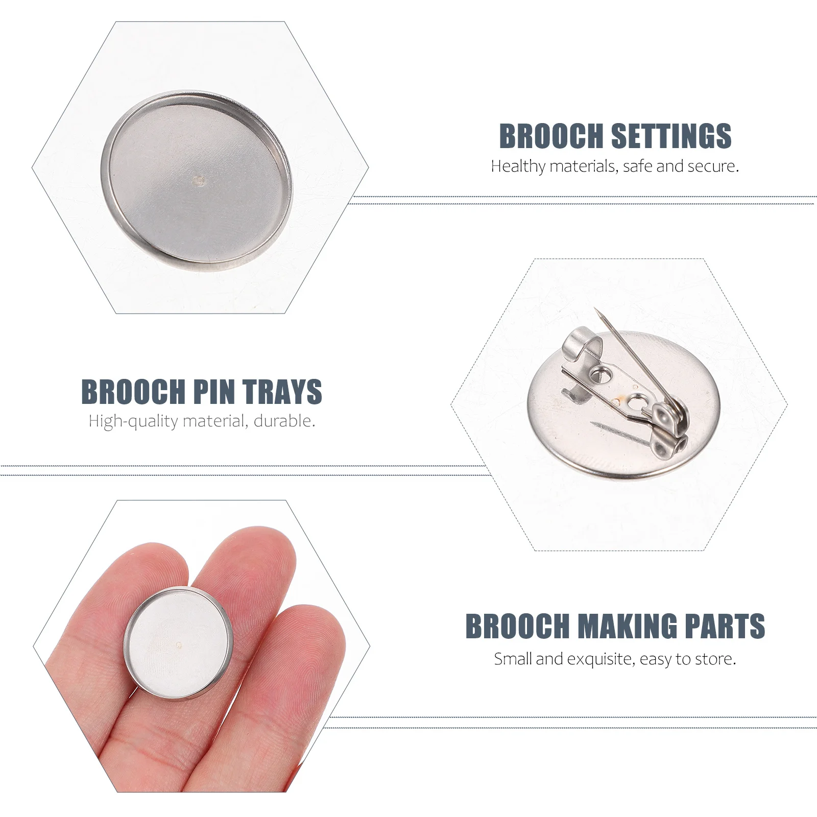 20 قطعة بروش قواعد بروش فارغة مستديرة لتقوم بها بنفسك دبابيس ذاتية الصنع دبوس ظهور مستلزمات صناعة المجوهرات شارة صواني صواني السلامة دبوس الصدر #1