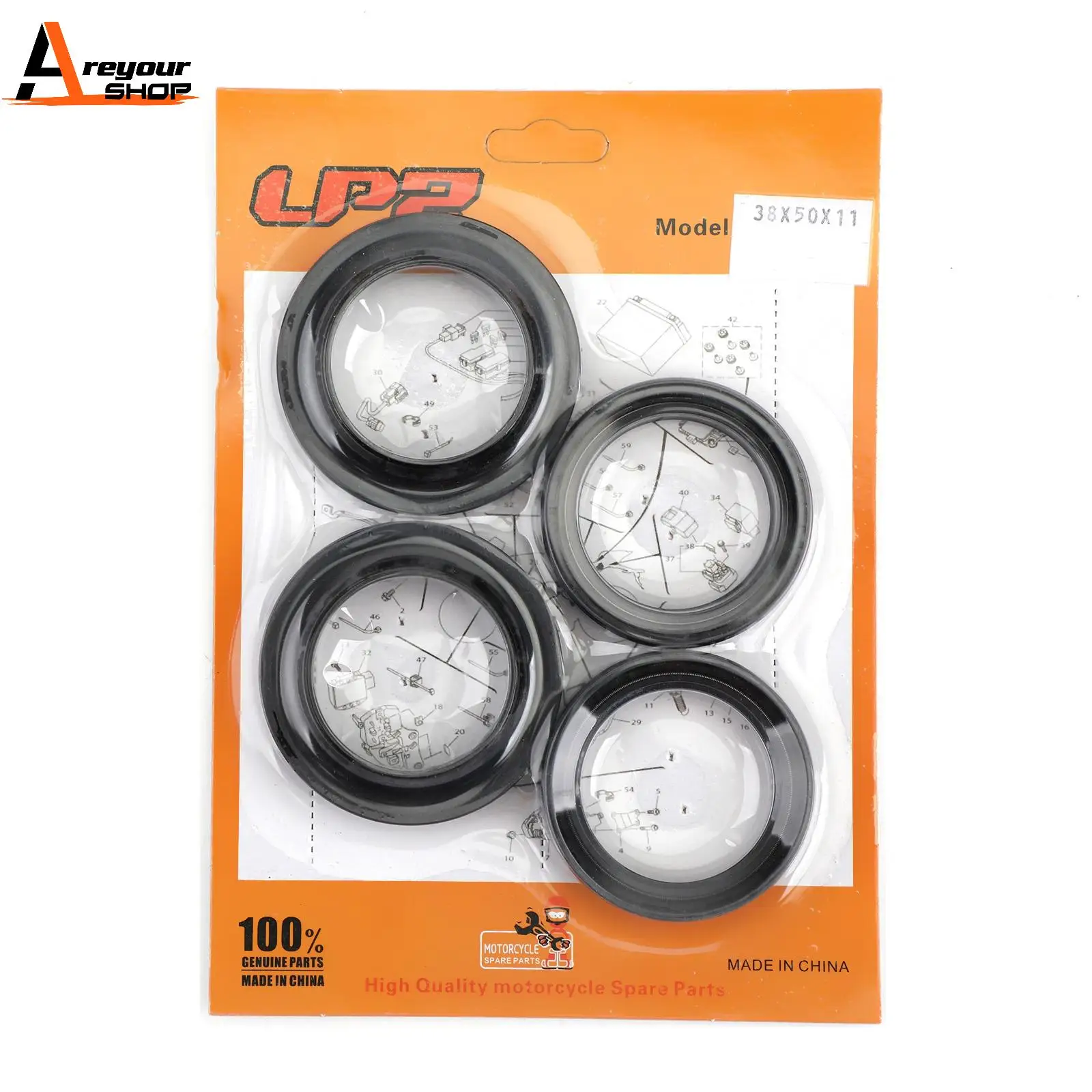 

Areyourshop for Honda CR125R CR 125R 1981-1983 XR250R 1984-1985 51490-KA3-711 Front Fork Oil Seal Dust Cap Repair Rebuild Kit