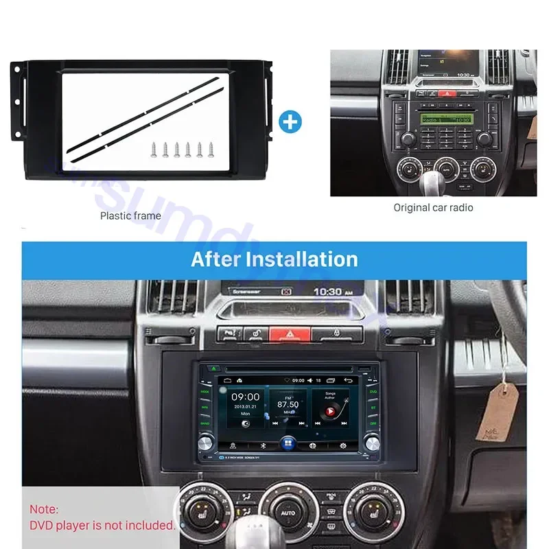 2Din Car Stereo Radio DVD Panel Mount Fascia Kit for LAND ROVER Discovery Range Rover 2007-2011 DVD Refitting Frame Dash Kit