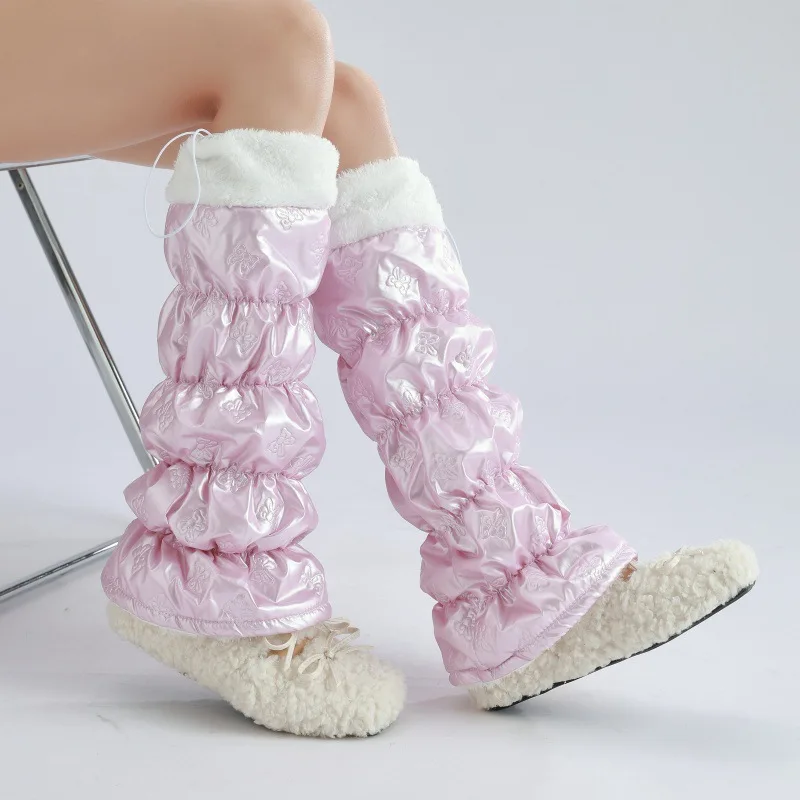 طماق الدافئة منصات الركبة لركوب الدراجة الرياضة في الهواء الطلق يندبروف سستة منصات الركبة سميكة تقليد طماق غطاء أحذية