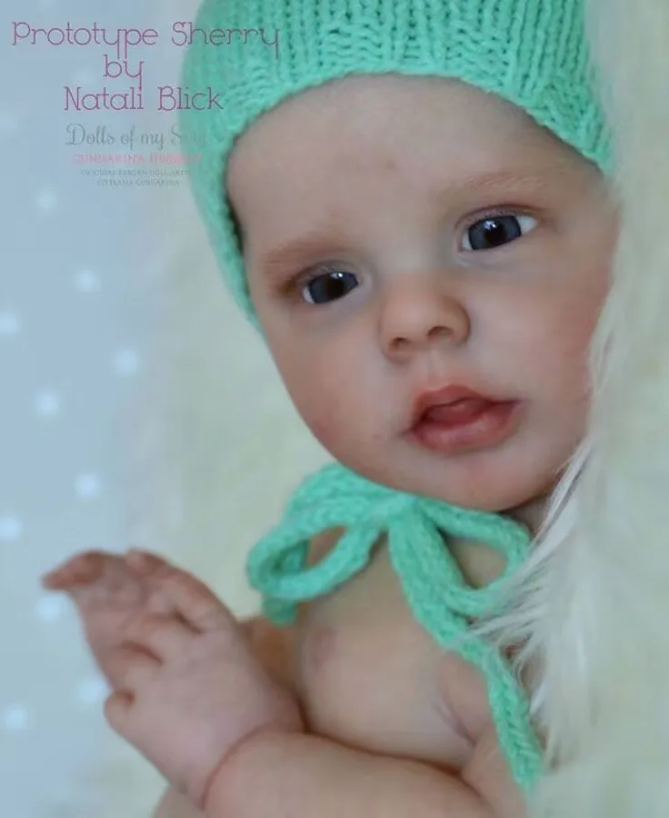 NPK 22inch Sherry Reborn Doll Kit unfinished Doll Parts fresh color Soft Touch with cloth body