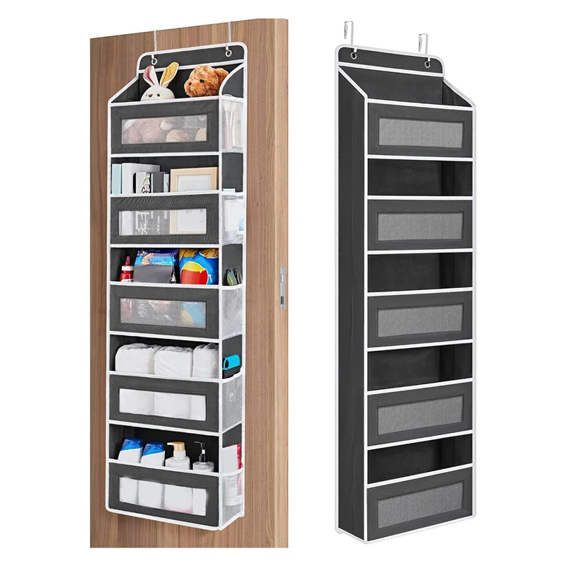 

Органайзер над дверью для хранения, 5 полков, подвесной органайзер для дверей, карманы-органайзер с 5 вместительными карманами, дверной органайзер, черный