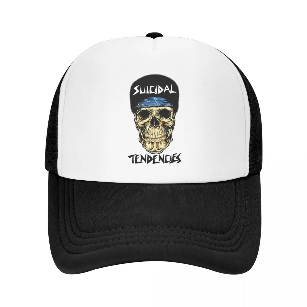 Face Skull Suicidal Tendencies Trucker Hat Hip-Hop Mesh Baseball Caps Punk Hats Trucker Worker Cap Adjustable Dad Hat Summer