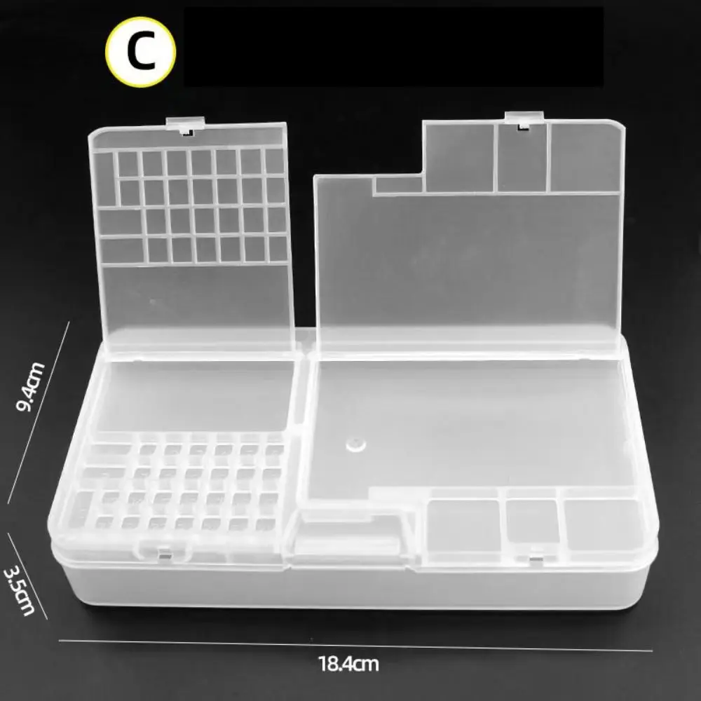 Transparent Electronic Components Storage Box Compartment Tool Classification Grid Phone Repair Module Organizer 2 Layer