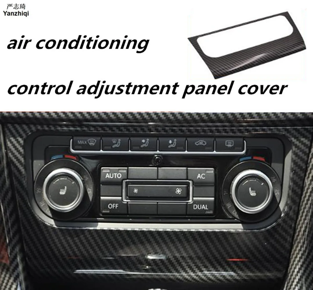 

1pc Car stickers ABS carbon fiber grain air conditioning control adjustment panel cover for 2009-2013 Volkswagen VW golf 6 MK6