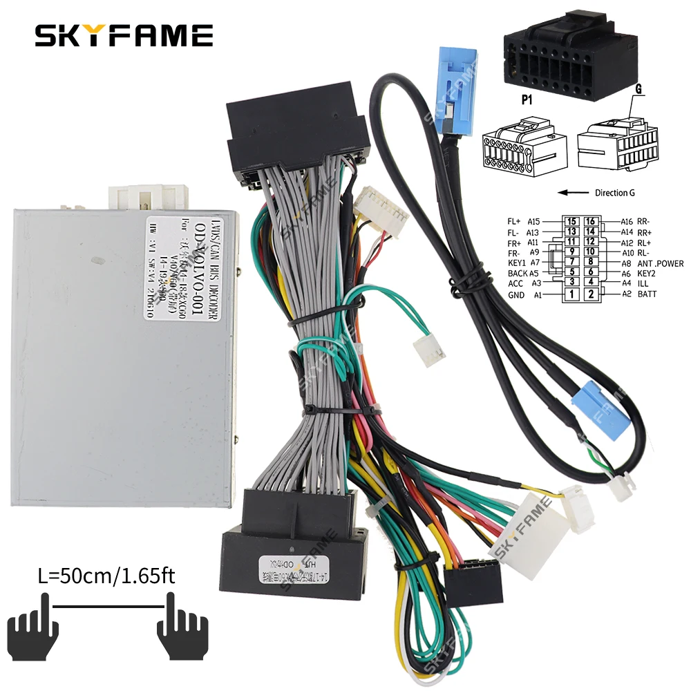 SKYFAME Car 16pin Wiring Harness Adapter Canbus Box Decoder