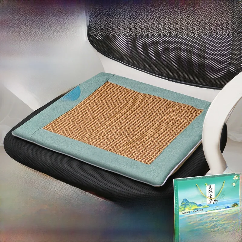 Office Home Use Summer Ice Silk Moxa Grass Cooling Mat Pad Anti Slip Wicker Mat Pad Ladies Short Sleeve Tshirt Non Fading