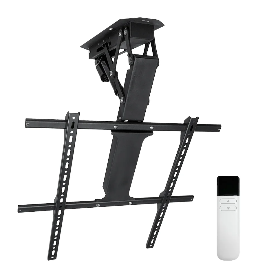 Electric Motorized Swivel Flip Ceiling TV Mount Remote Control Drop Folding Steel Bracket 32-85 Inch CE Certified  600x600
