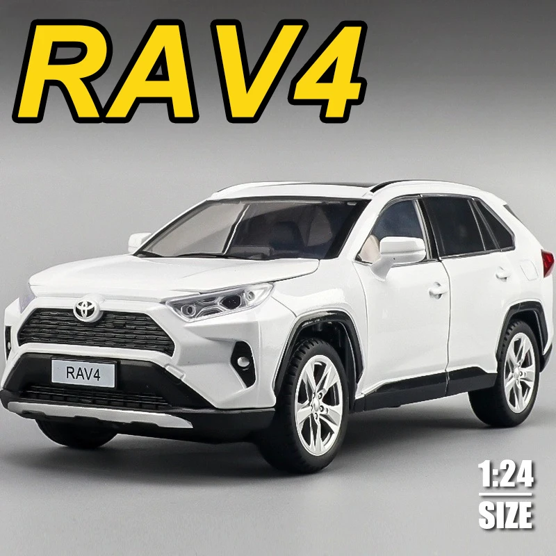 1:24 RAV4 aleación Cruiser LC80 modelo de juguete Sienna puertas de coche fundidas a presión sonido abierto luz extraíble vehículo en miniatura regalo de cumpleaños chico