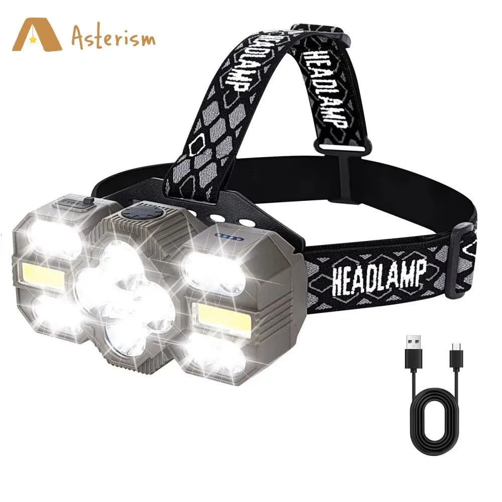 

14 LED Super Bright Headlamp USB Rechargeable Head Lamp with Red Light Waterproof Lightweight Head Light Camping Head Flashlight