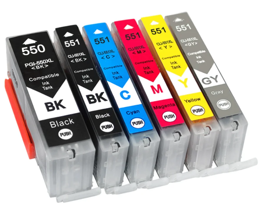 NEW PGI550 CLI551 Compatible Ink Cartridges For Canon MG6350 MG7150 IP8750 Ip7250 printers PGI-550 CLI 551 PGI-550 CLI-551