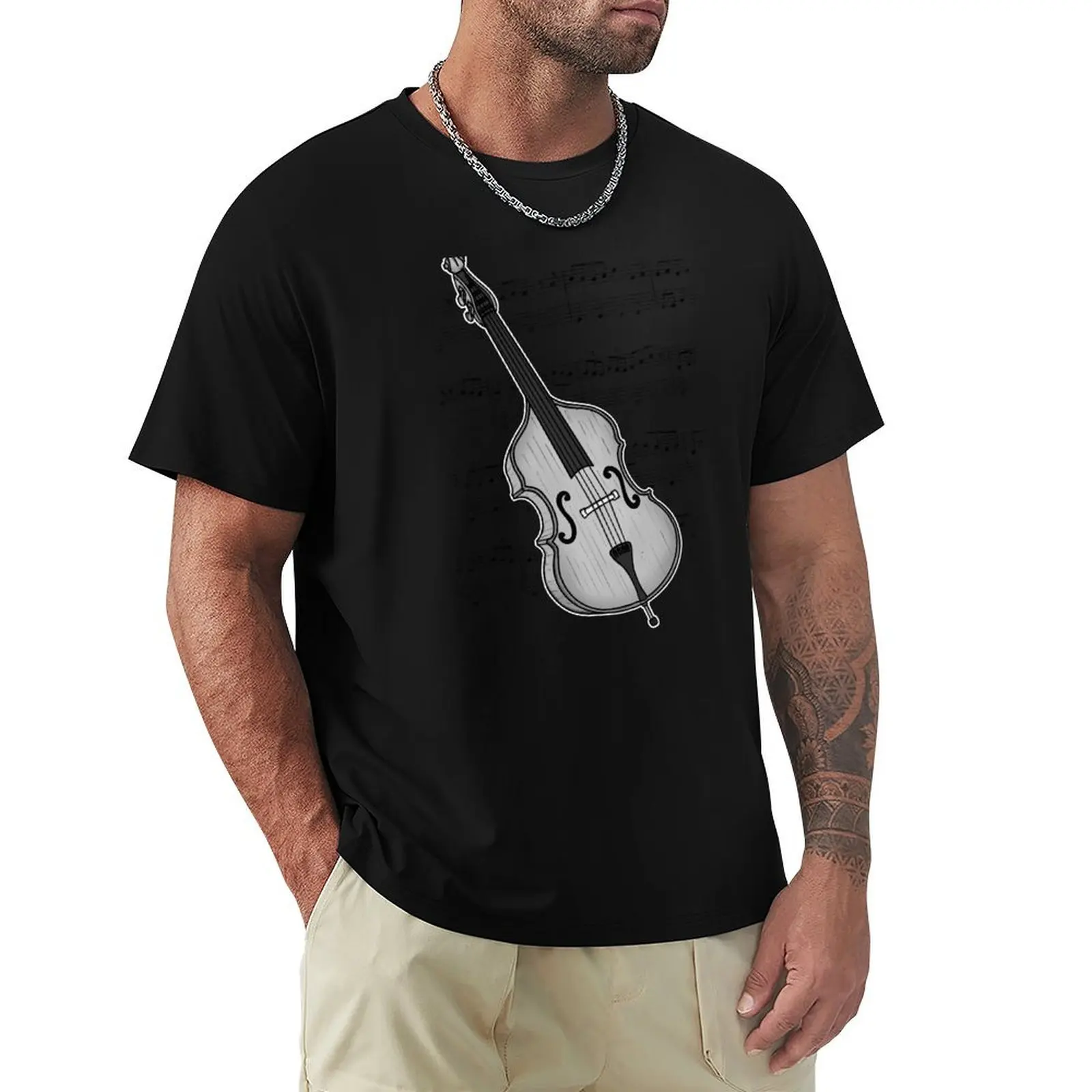 Double Bass Player Bassist String Musician T-Shirt Lightweight Running Sports T-Shirt