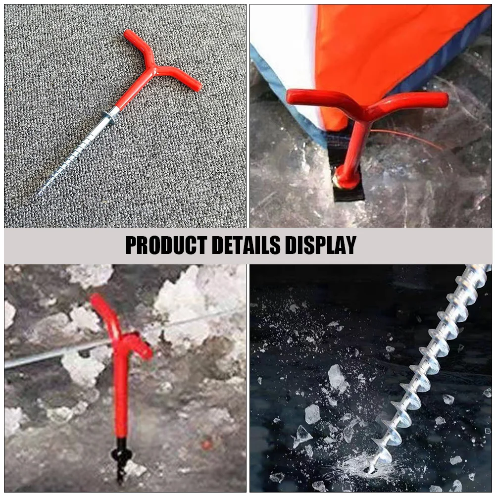 Fishing Tent Ice Drill Screw Camping Stakes Awning Rope Fixing Nail Beach for Portable Peg Accessories