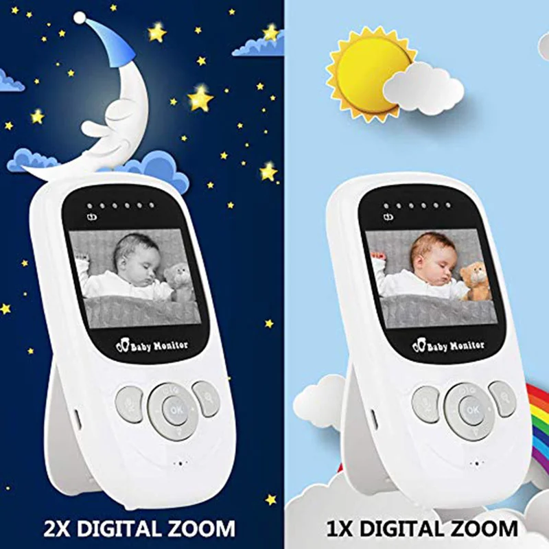 Moniteur sans fil portable pour bébé, audio bidirectionnel, vision nocturne automatique, détection de la température, enfants, soignant du sommeil, éventuelles 880