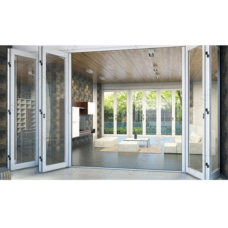 Custom. High Aluminum Double Glass Frameless Folding Glass4 Panel Folding By For Patio