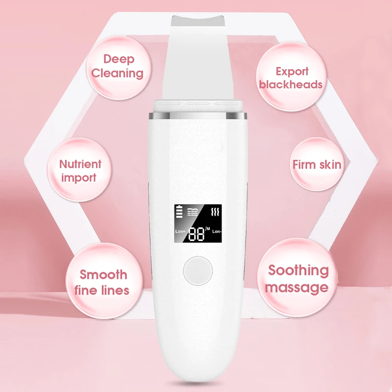 超音波クリーナー画面超音波スキンスクラバーディープフェイスクリーニング機械シャベルスキンケアフェイスリフト剥離顔