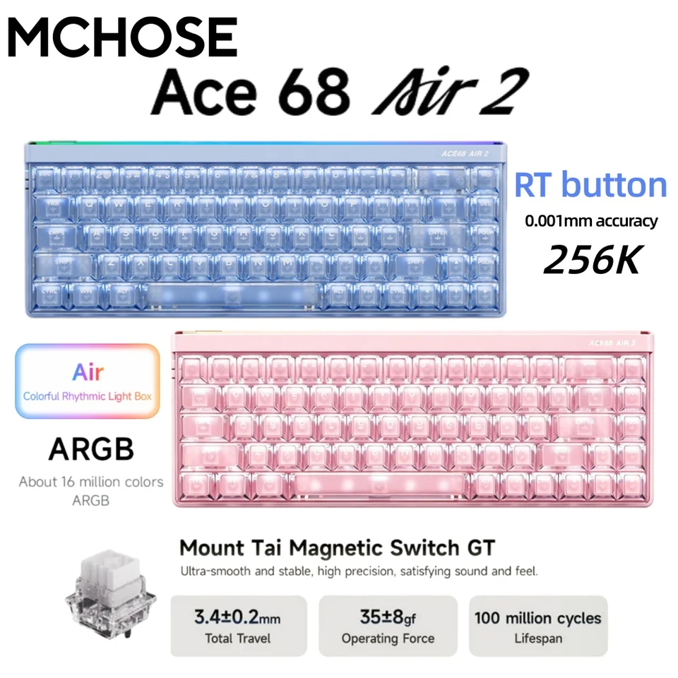 HYANCHON  2 MCHOSE Ace68 Air 2 Gaming Keyboard Taishan GT Switch Aluminum