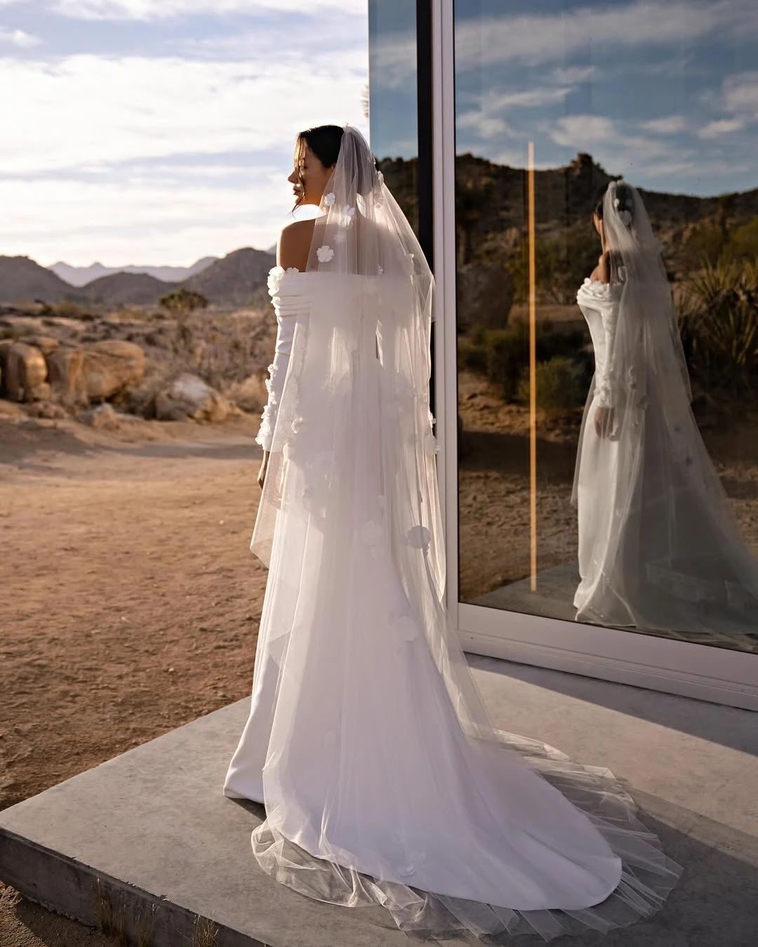 LORIE Lvory Satin Flower Applique Wedding Dress Mermaid Off Shoulder Bride Dress No veil  Women Wedding Party Gowns 2025