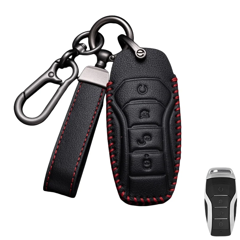 

Key Case Cover for BYD Song Plus Atto 3 Han EV Tang DM Qin Seal Dolphin Leather Remote Fob Holder Keychain Car Accessories
