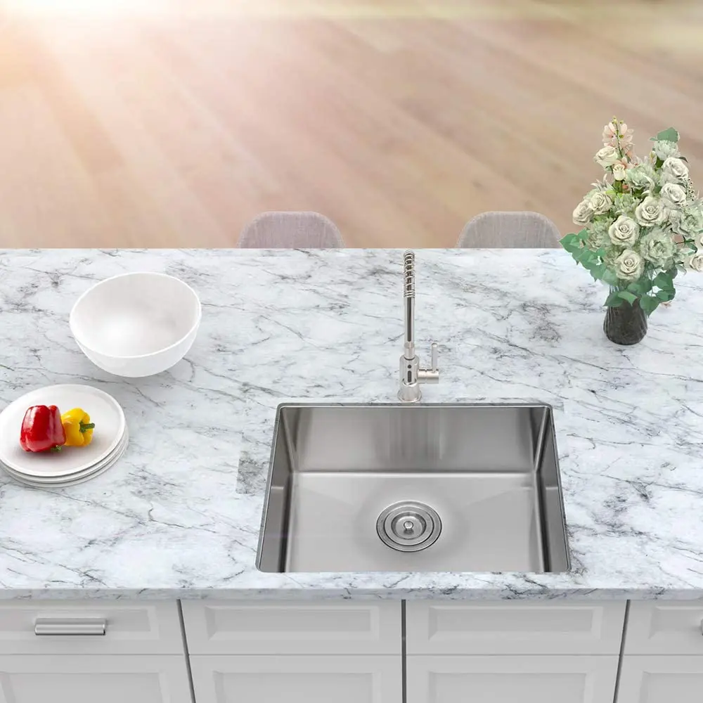 

Kitchen Sink Undermount Stainless Steel Kitchen Sink Single Kitchen Bowel with Drain and Pipe
