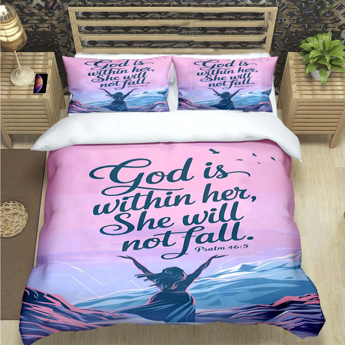 Hot Bible Verses Jesus Print Bedding Sets Bed Supplies Set  Comforter Set  Teens Girls Cartoon Twin Single Kid  Luxury Gift