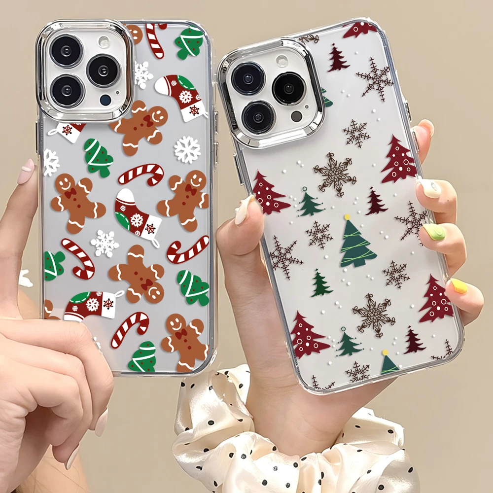 عيد الميلاد نمط لطيف الكرتون الطباعة جراب هاتف ل Xiaomi Mi 15 14T 14 12T 11T 11 لايت Poco X7 4G 5G تصفيح غطاء شفاف